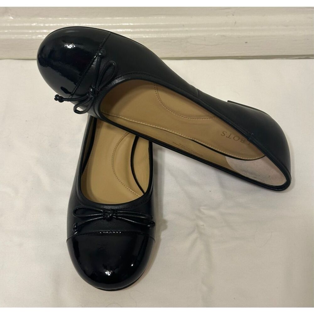 TALBOTS BLAIR CAP TOE NAPPA GENUINE LEATHER BALLET FLATS IN BLACK SIZE 7 new - Picture 13 of 16